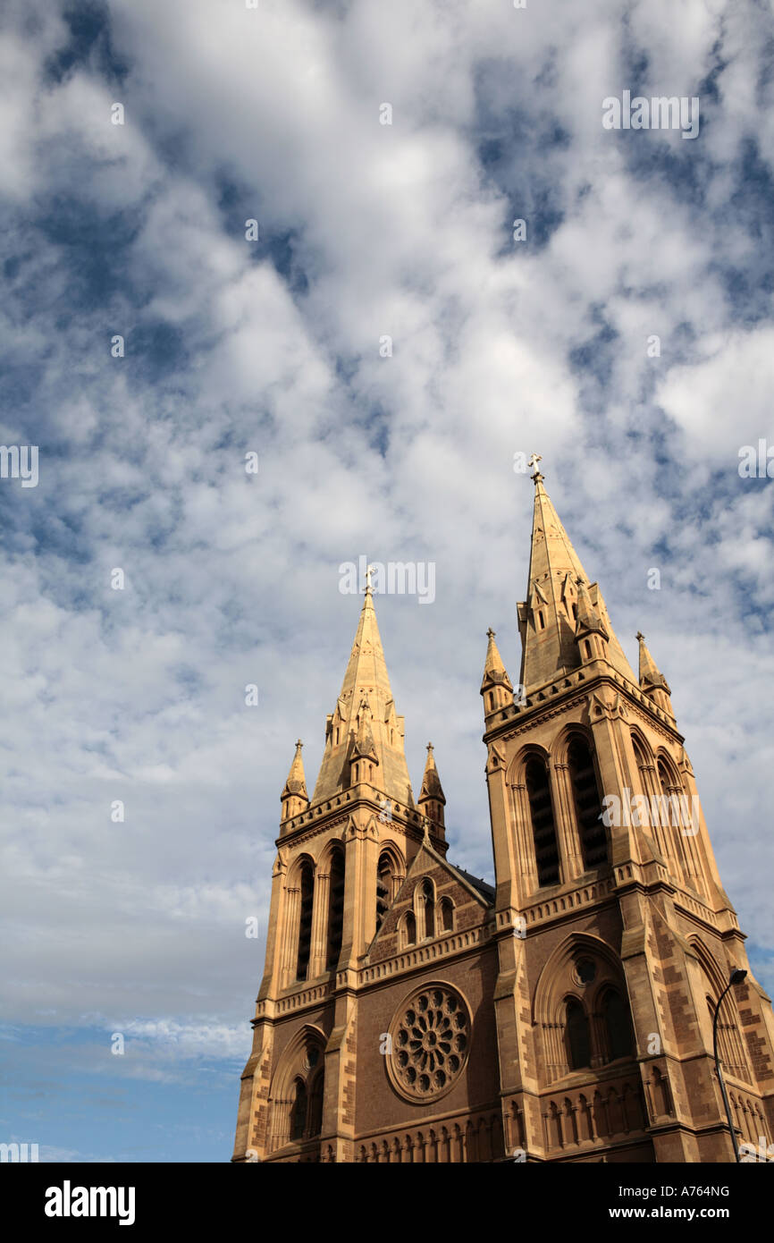 The spires of St Peters Catherdral, Adelaide City, South Australia Stock Photo