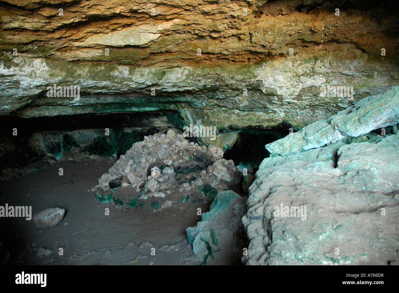 Cave in Talati de Dalt site MENORCA Balearic Islands Spain Stock Photo
