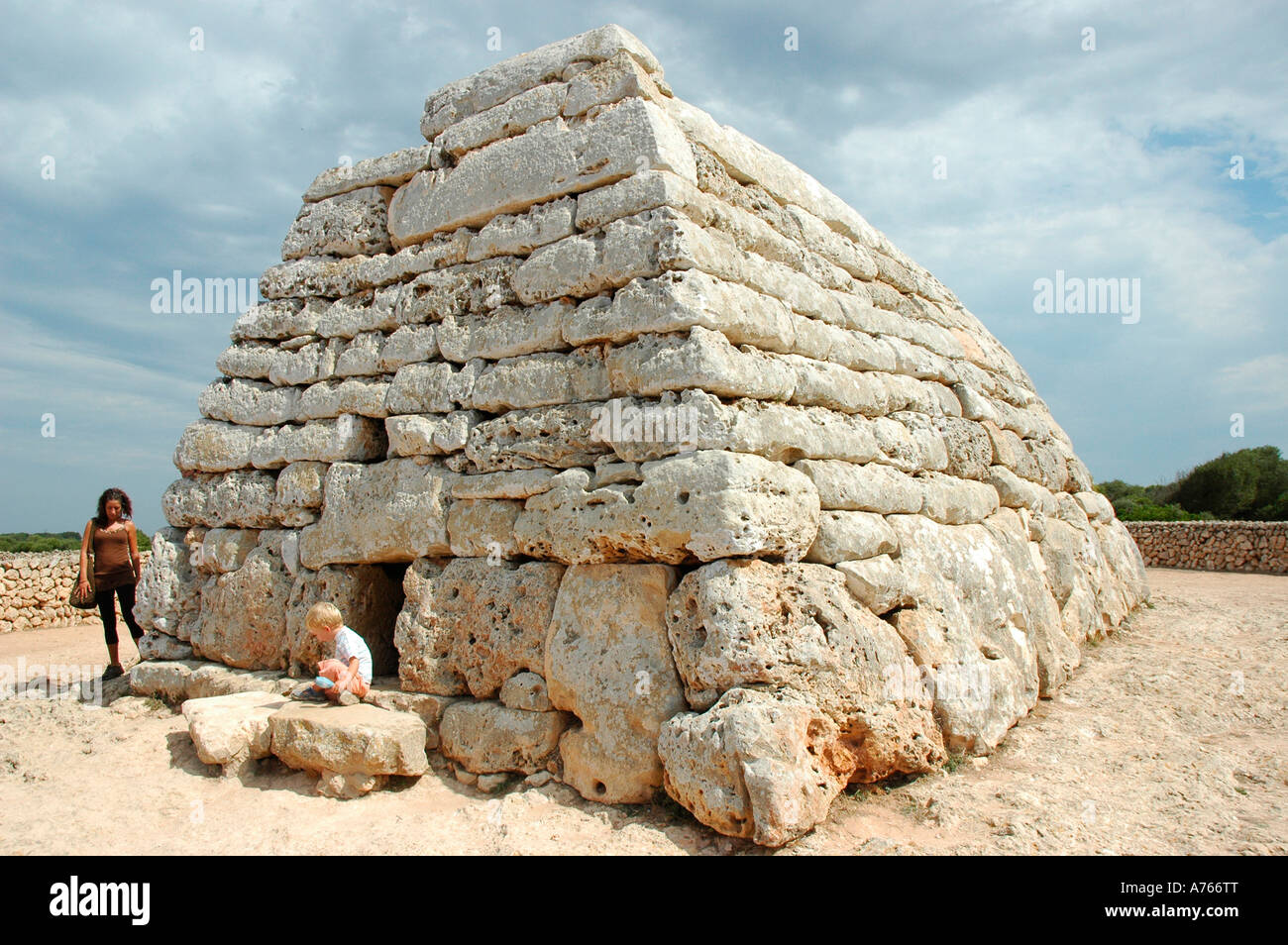 Naveta des Tudons chamber tomb MENORCA Balearic Islands Spain Stock ...