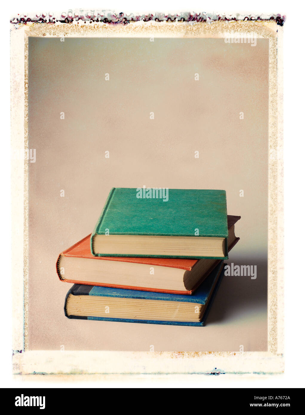 stack of three books Stock Photo