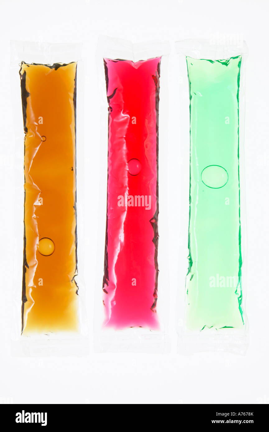 Water ice in a row, closeup Stock Photo Alamy