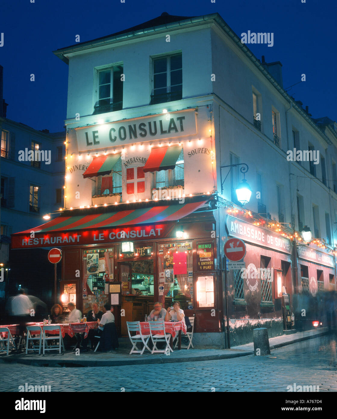 Cafe Le Consulat in Montmartre section of Paris France Stock Photo