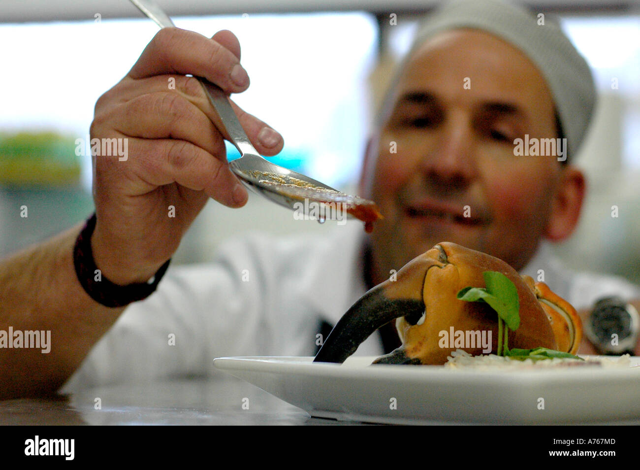 Dave Meadows, founder of Flying Fish Feasts, Honiton, Devon Stock Photo