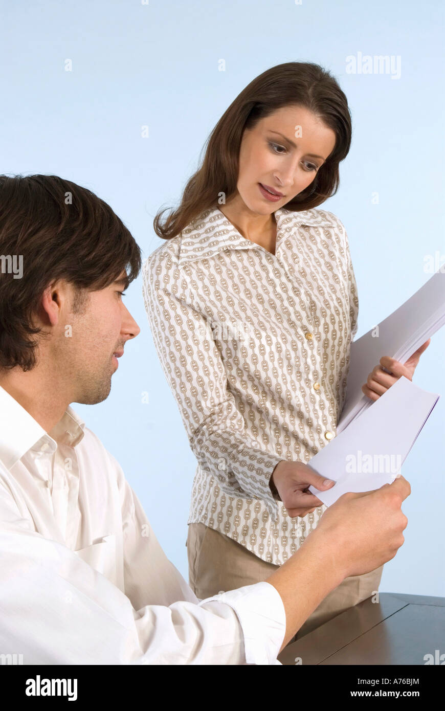 Man and woman in office Stock Photo - Alamy