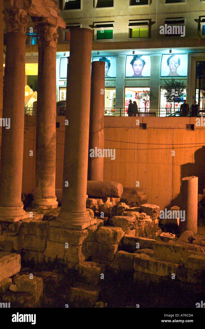Roman columns in Downtown Area Beirut Lebanon Stock Photo