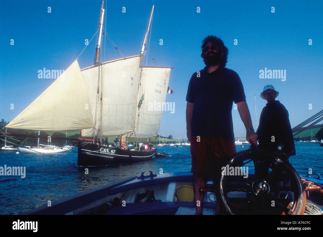 The replica 19th century French bisquine class lugger fishing vessel La