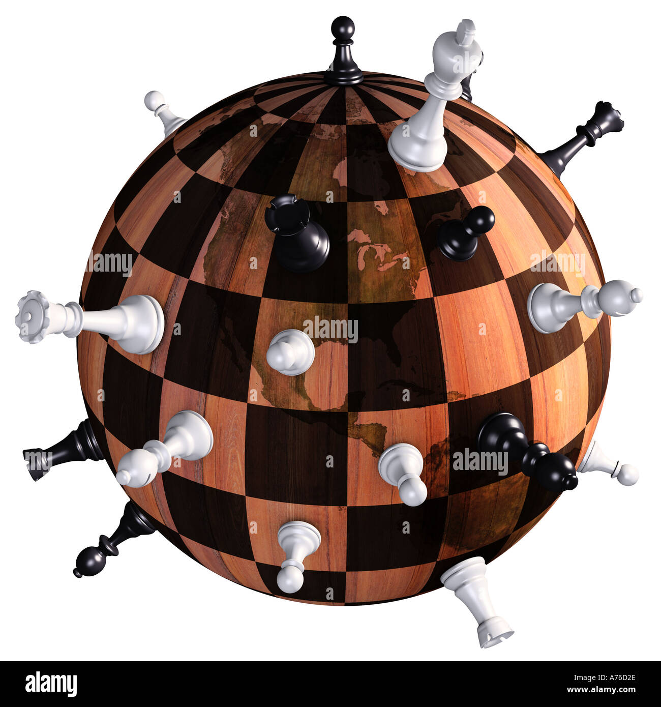 chess board on earth globe Stock Photo - Alamy