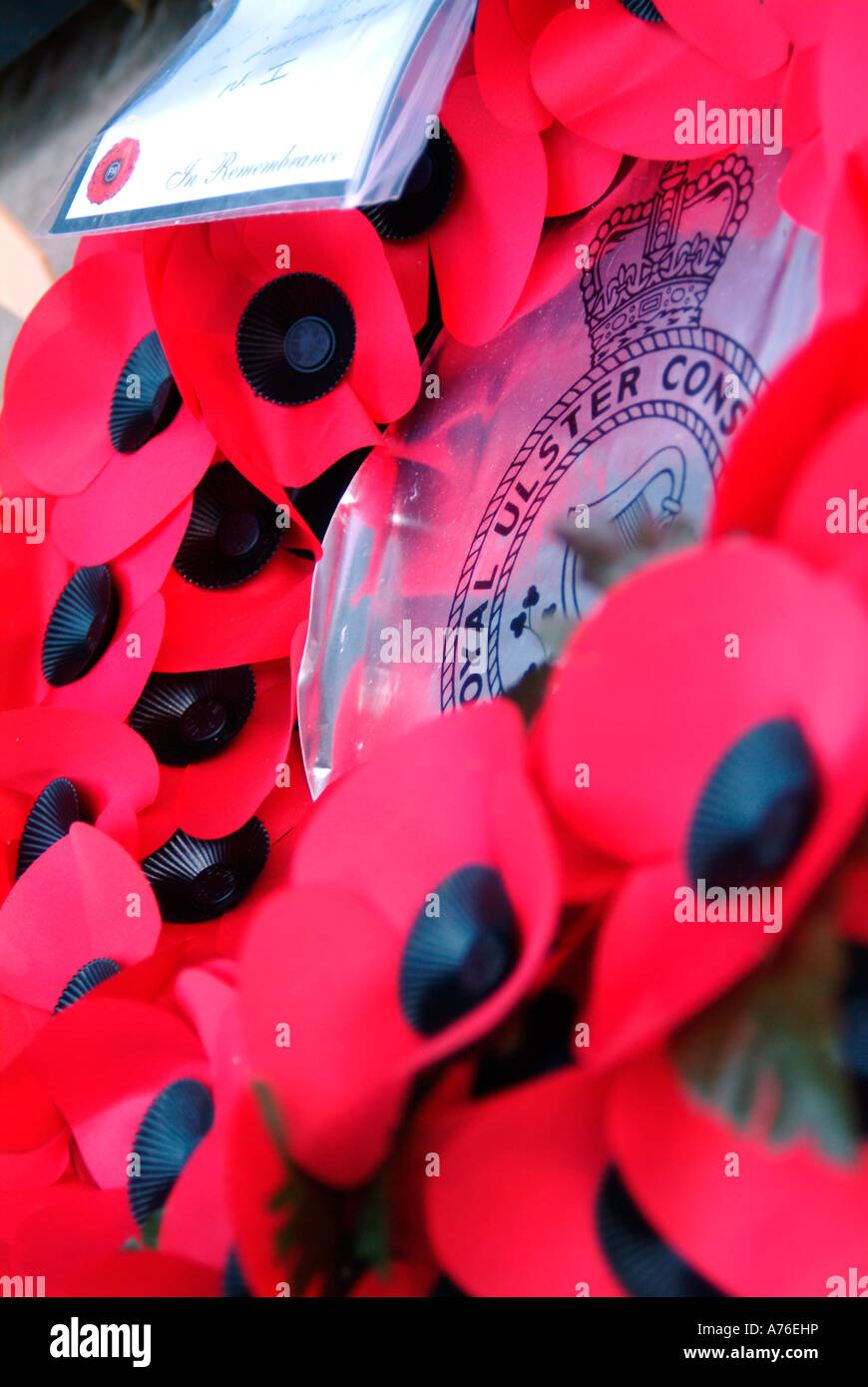 Poppy wreath on the Cenotaph on Remembrance Day 2006 in London Stock ...