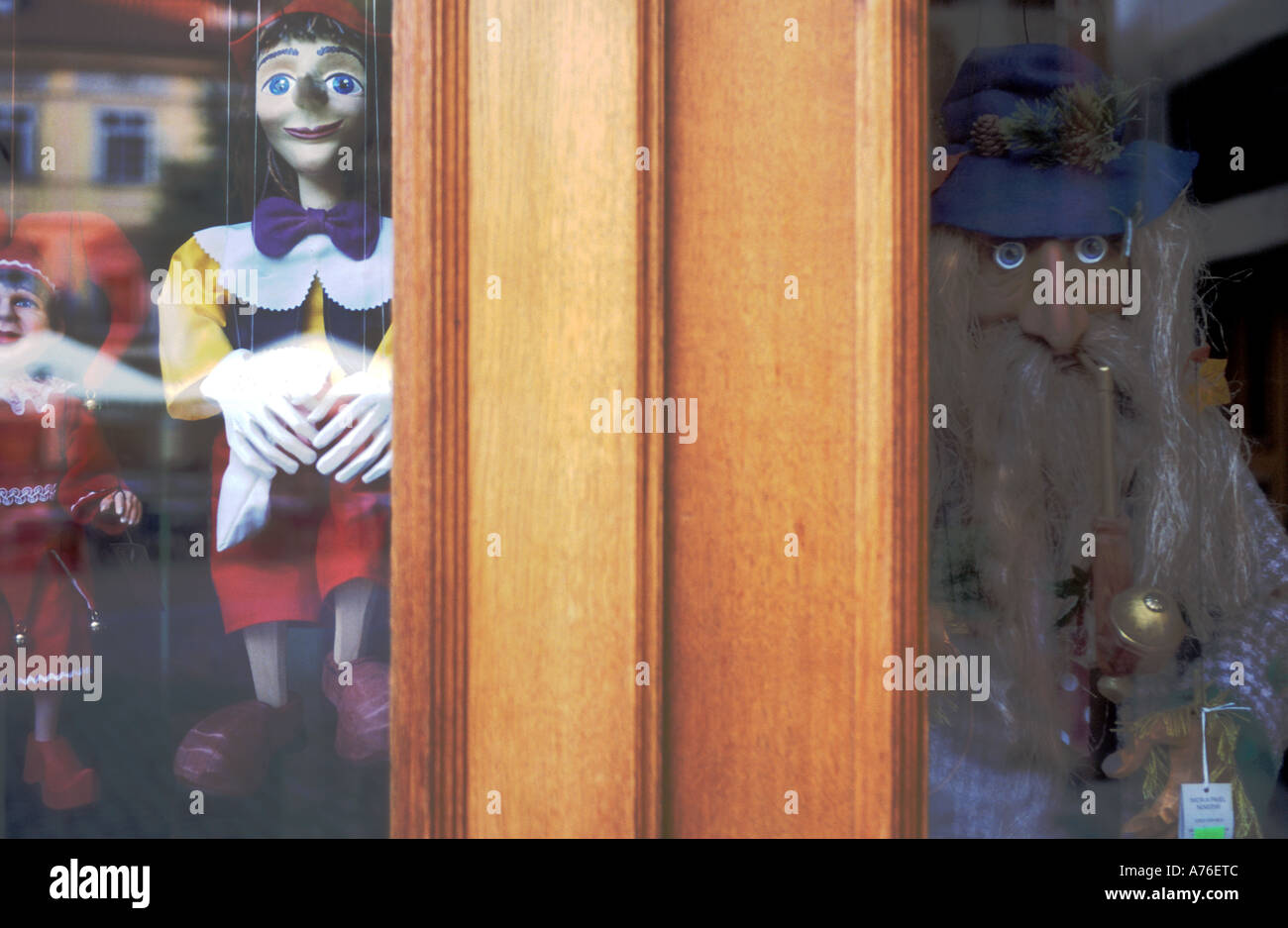Prague: Marionettes in Shop Window Stock Photo - Alamy