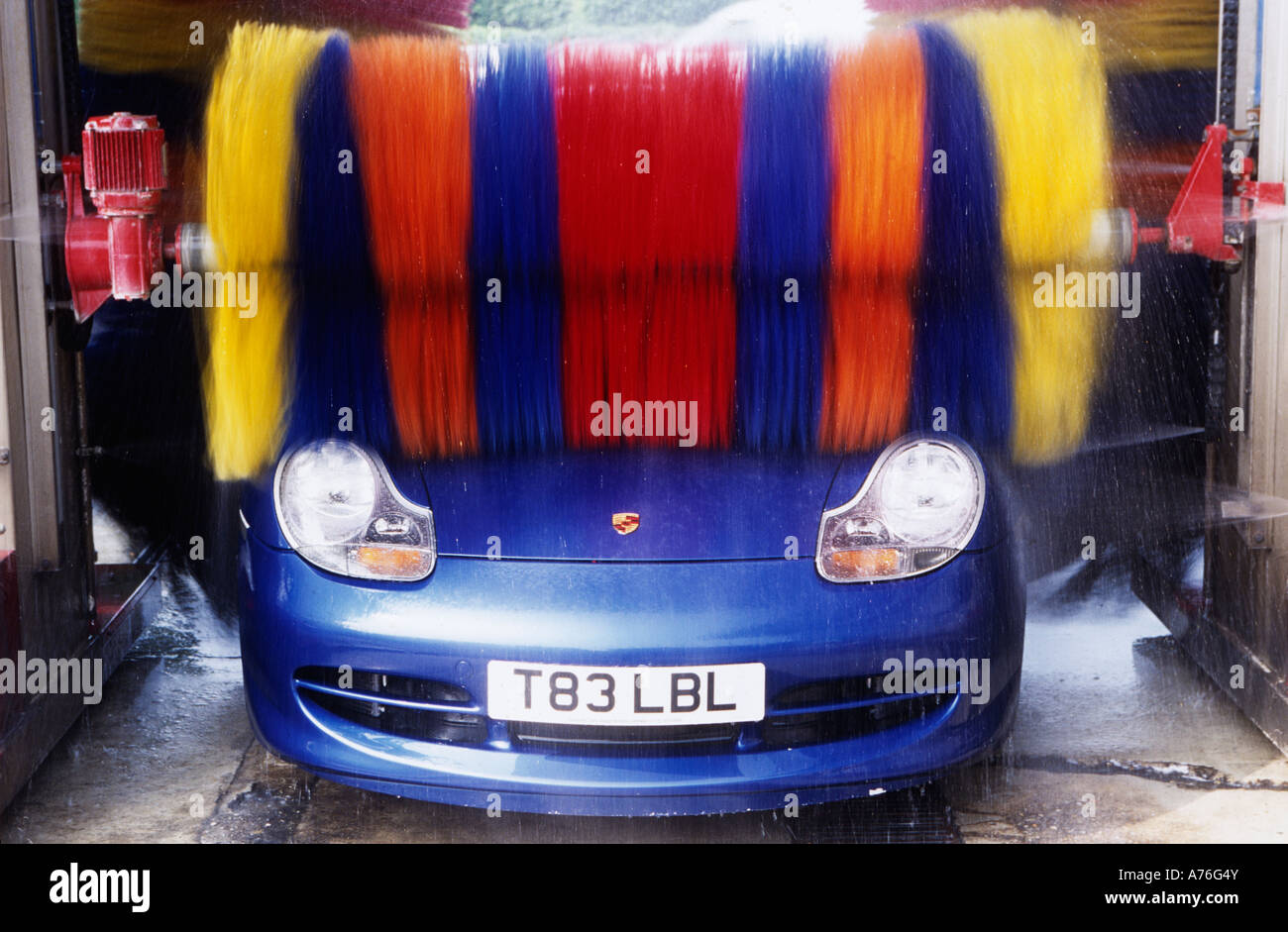 Porsche 911 Carrera in car wash Stock Photo Alamy