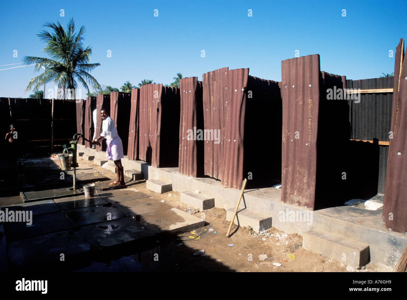 India Tsunami Camp Sanitation Block Stock Photo Alamy