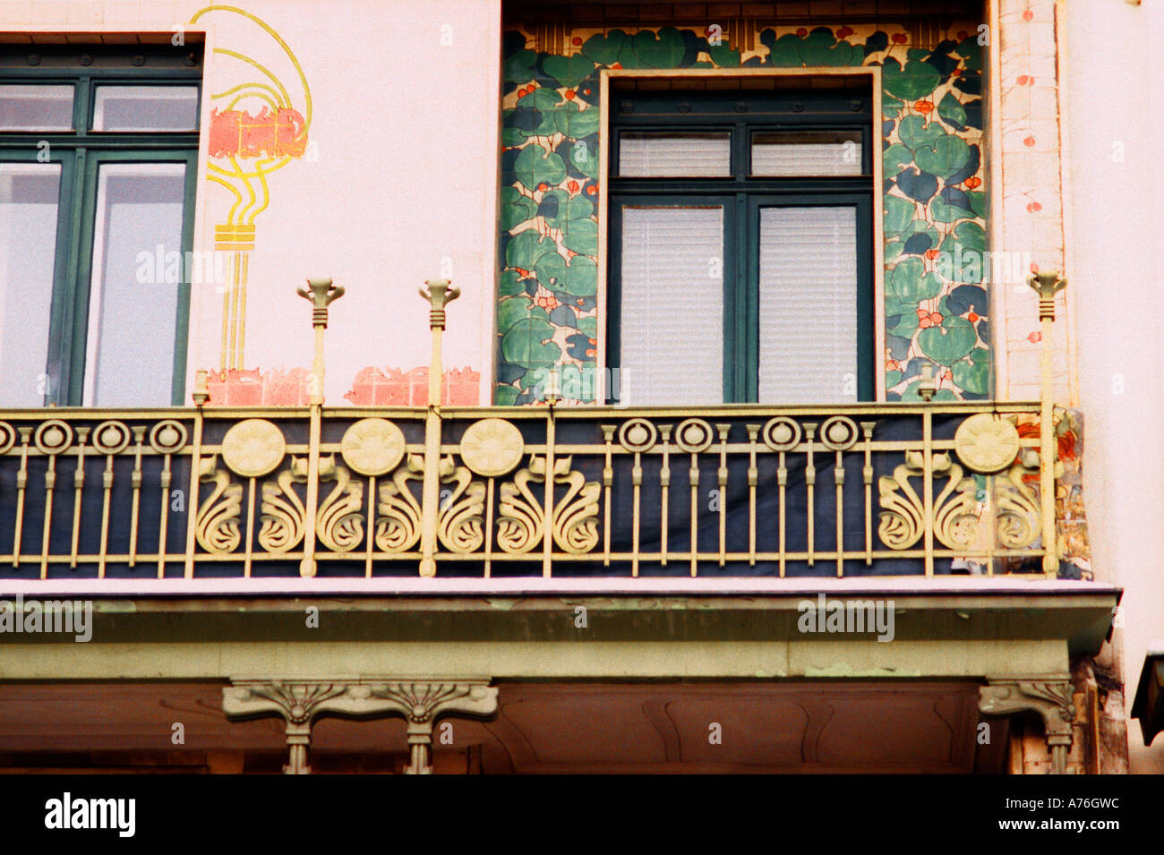 Majolica House, Vienna Stock Photo