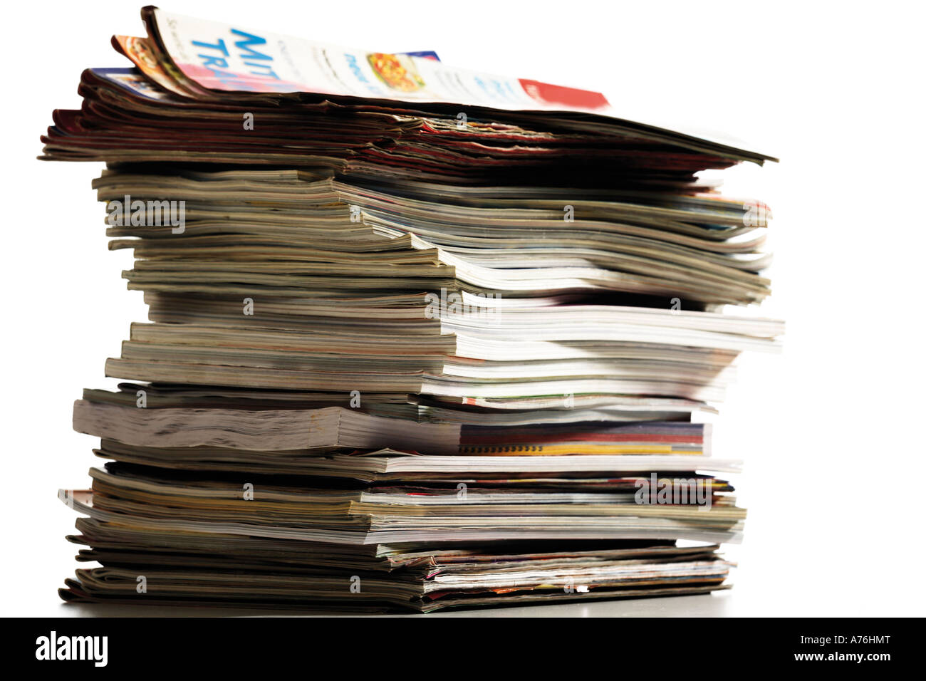 Stack of magazines, close-up Stock Photo