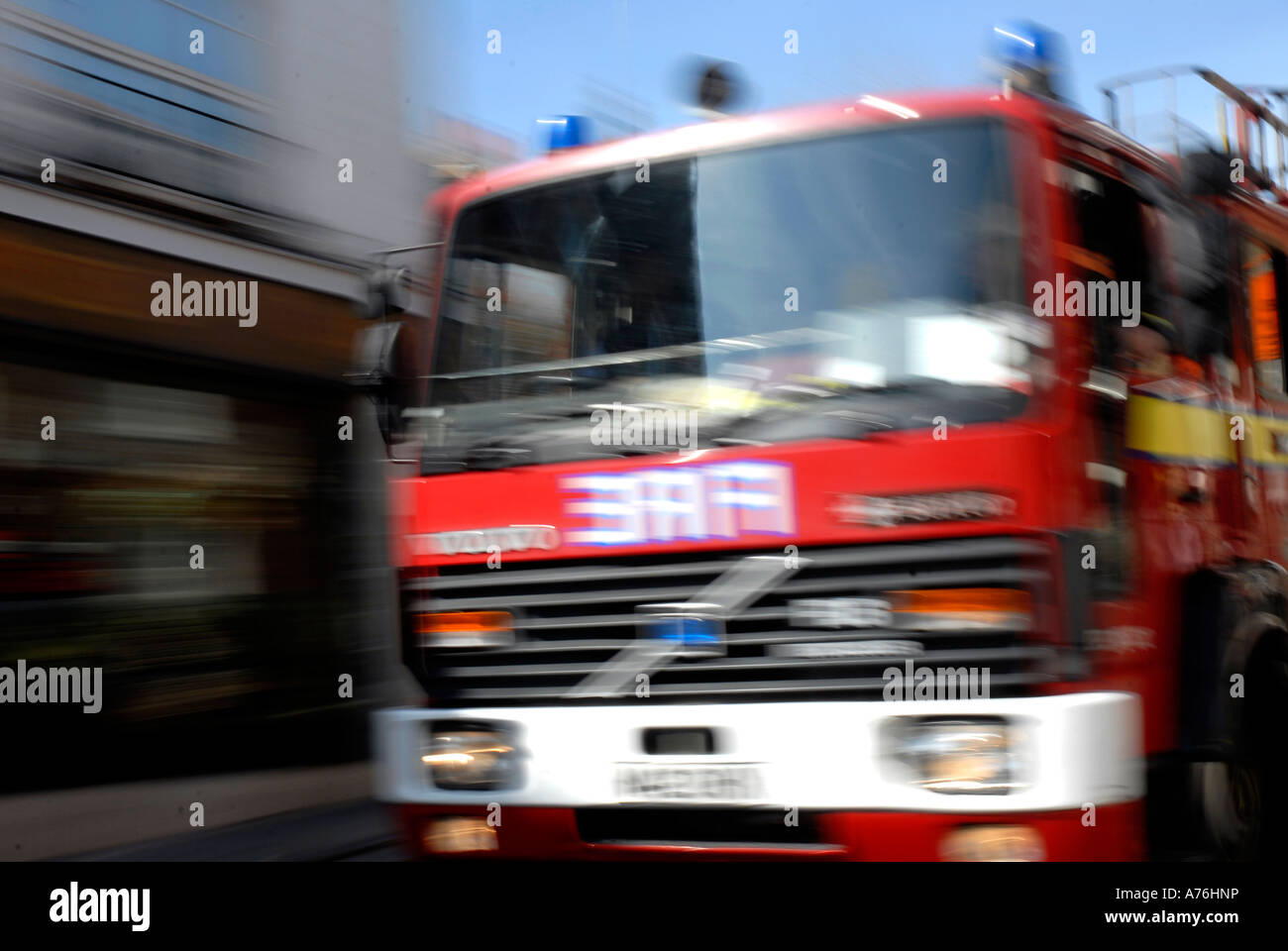 Fire engine at speed abstracted image in Hampstead London Stock Photo ...