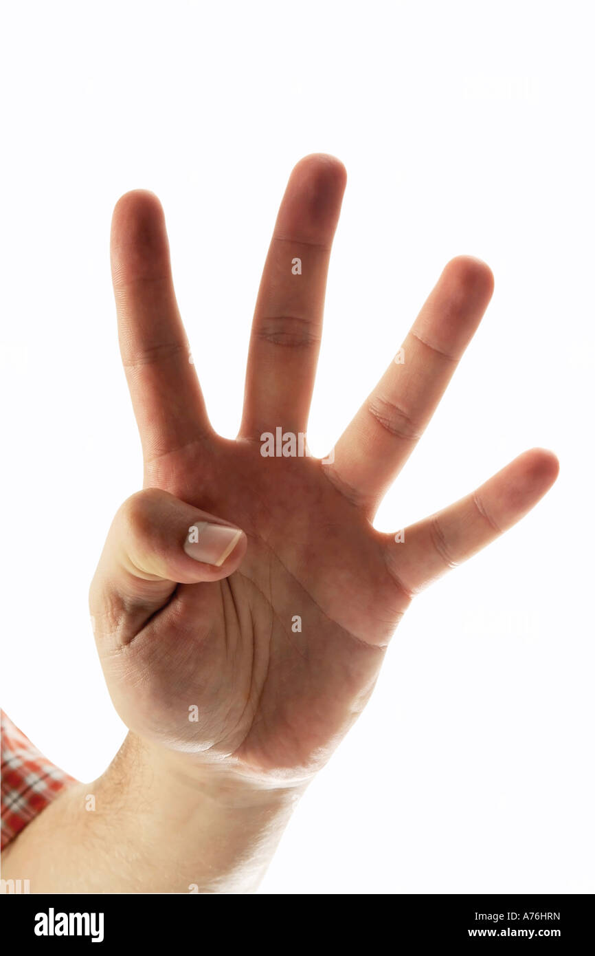 Hand four fingers cutout hires stock photography and images Alamy