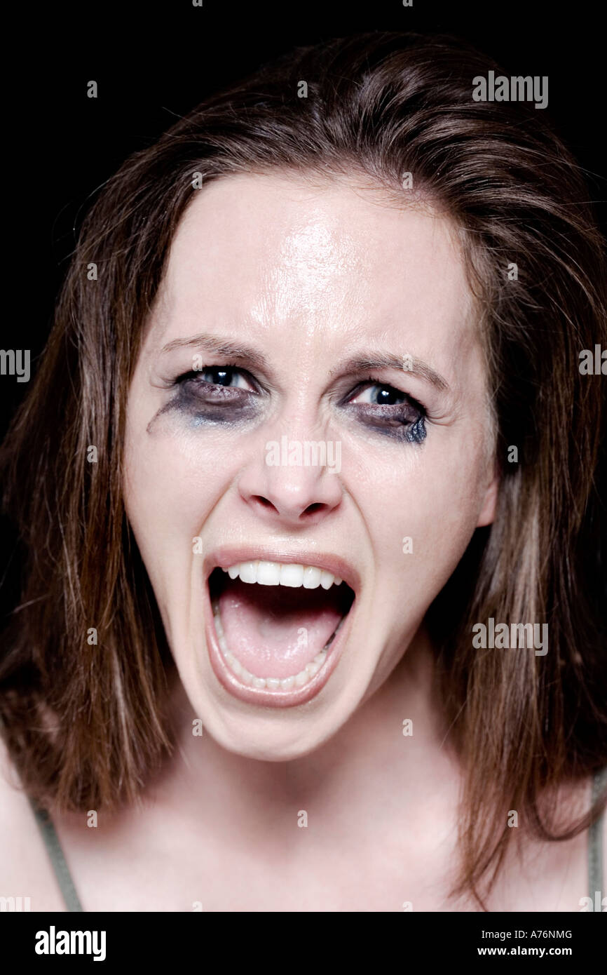 Young woman crying, portrait Stock Photo Alamy