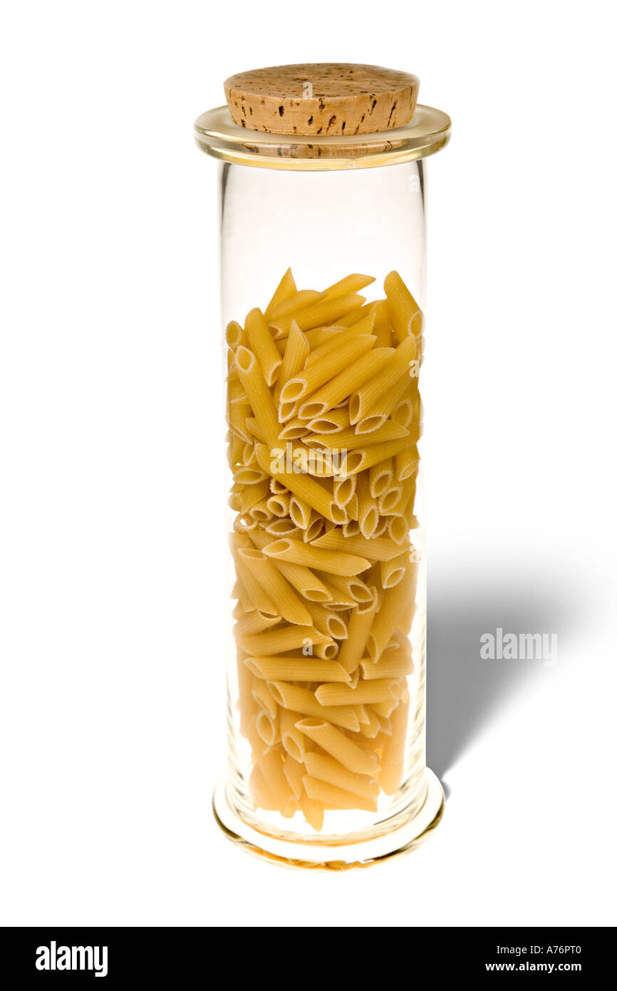 https://c8.alamy.com/comp/A76PT0/pasta-in-tall-glass-jar-with-natural-cork-top-on-white-background-A76PT0.jpg