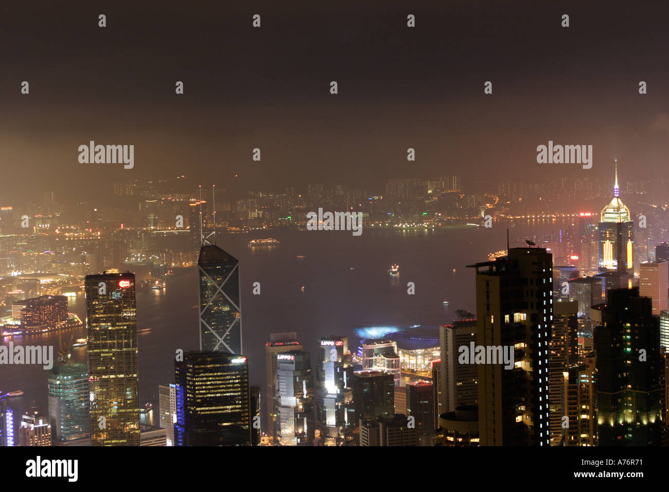 Night View of Hong Kong Skyline From Victoria Peak Hong Kong China ...