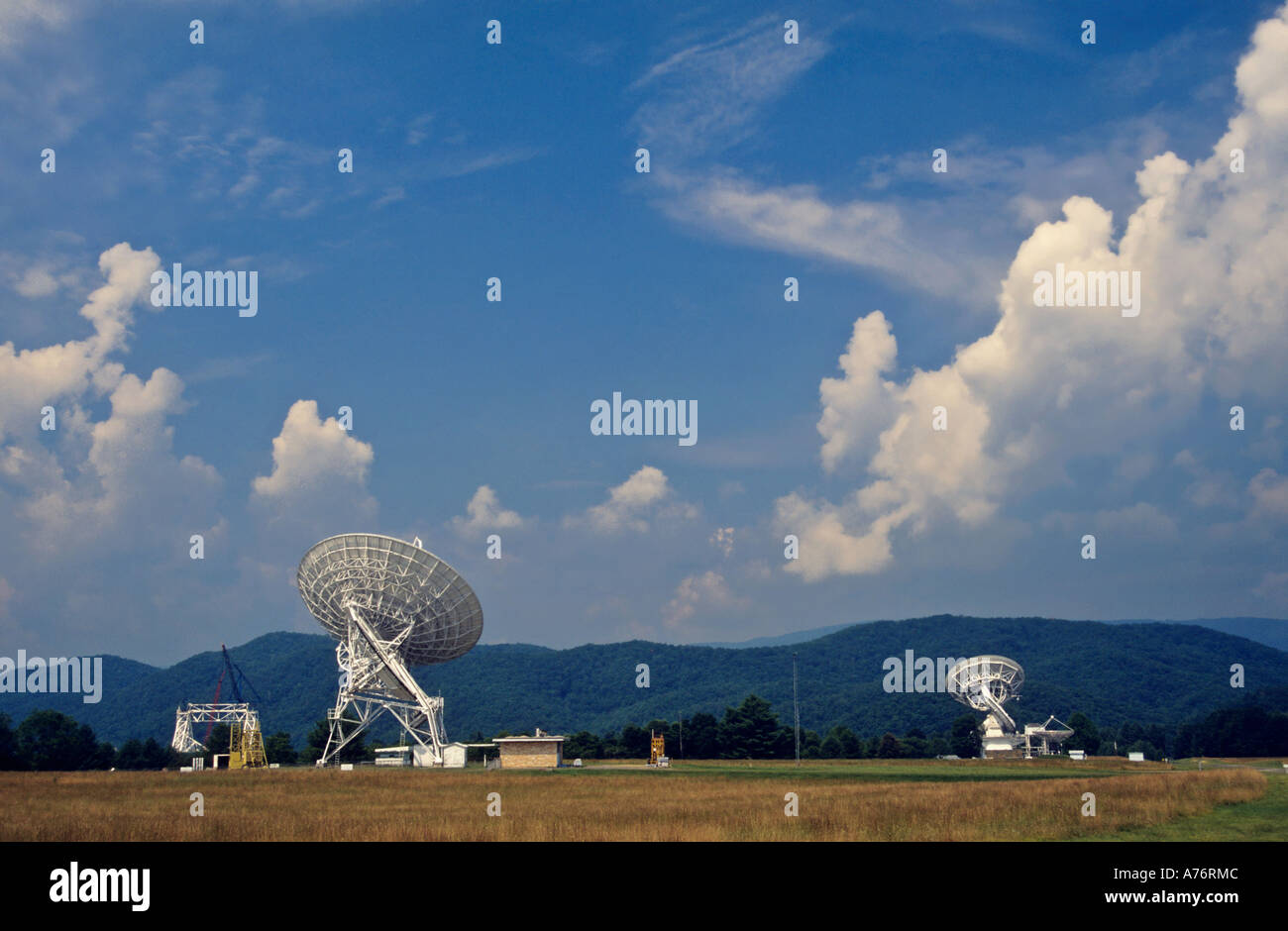 Telescopes at the National Radio Astronomy Observatory Green Bank West Virginia USA Stock Photo