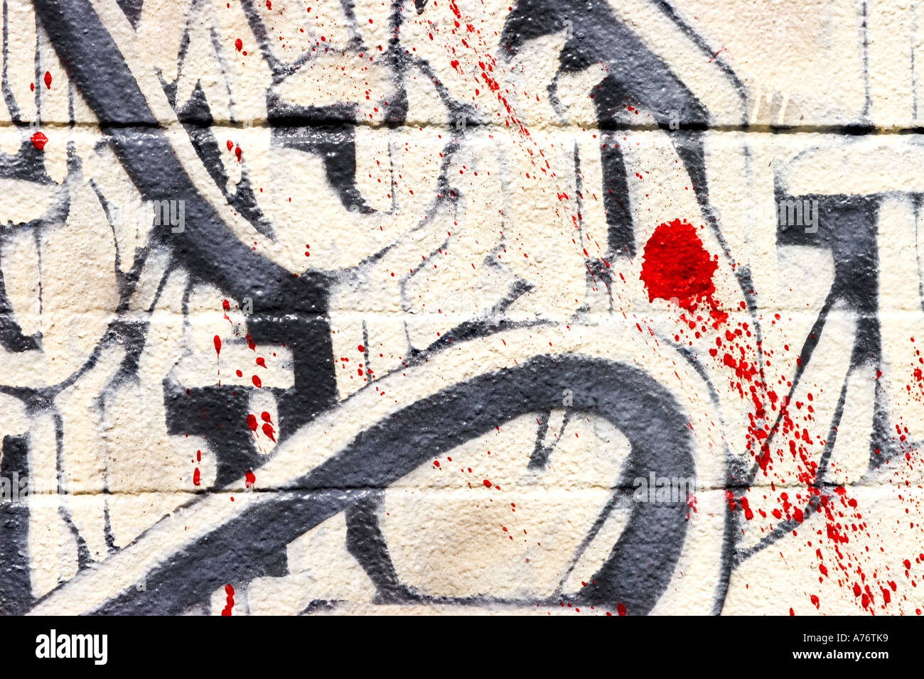 Wall black red spray paint street art graffiti Stock Photo - Alamy