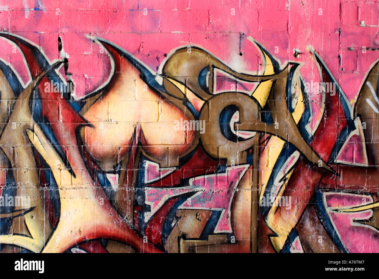 Wall Painting block pink brown heart spade street art graffiti spray paint Stock Photo Alamy