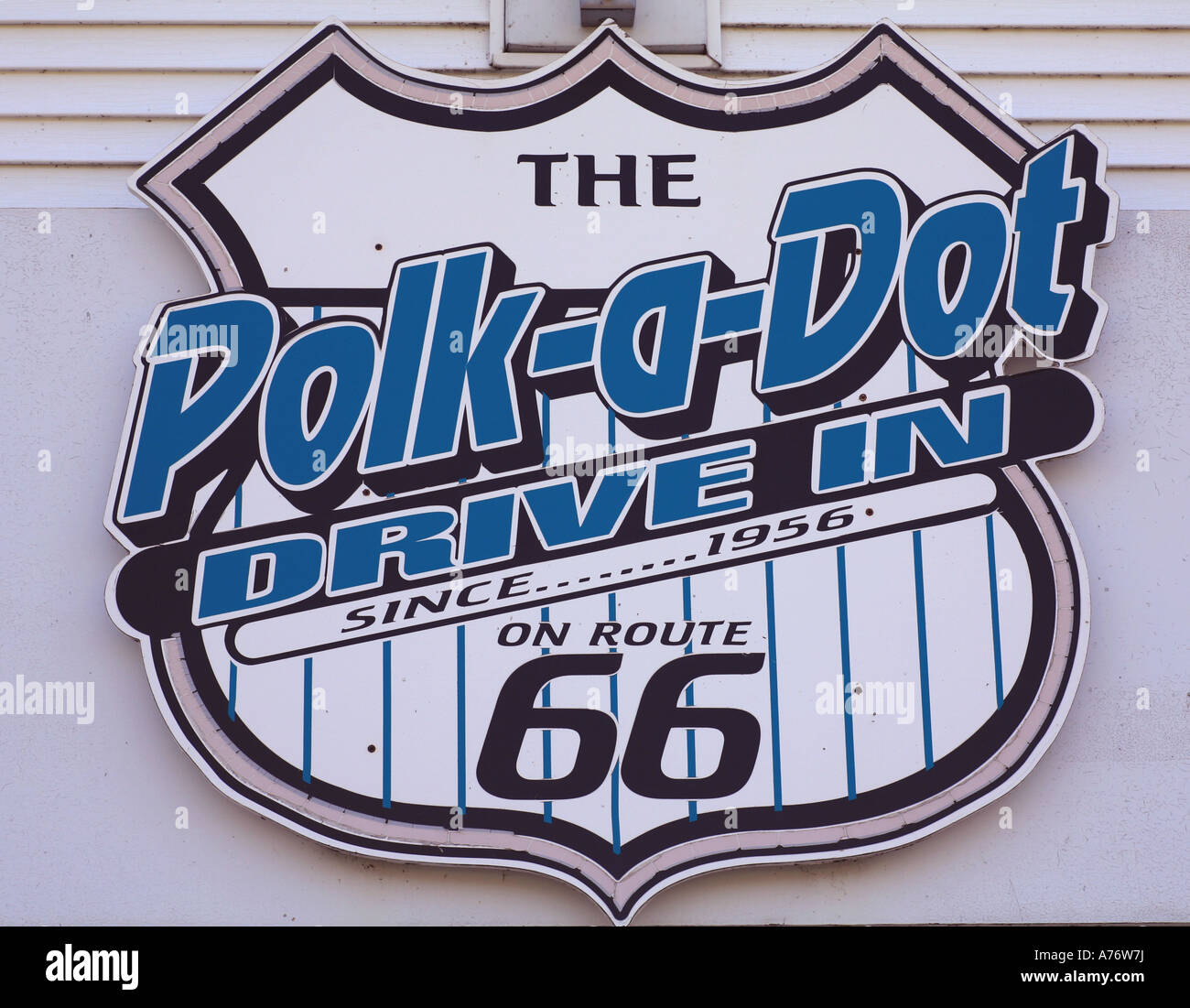 Polk-a-Dot Diner of the 50ies on historic Route 66, Illinois, USA Stock Photo