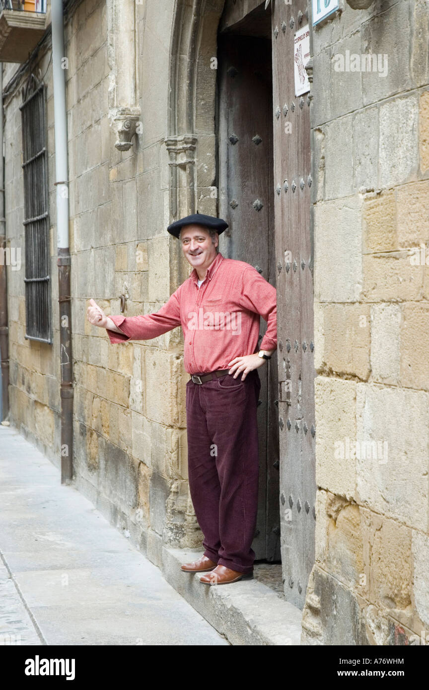 Basque tradesman with basque cap, Navarra, Spain Stock Photo