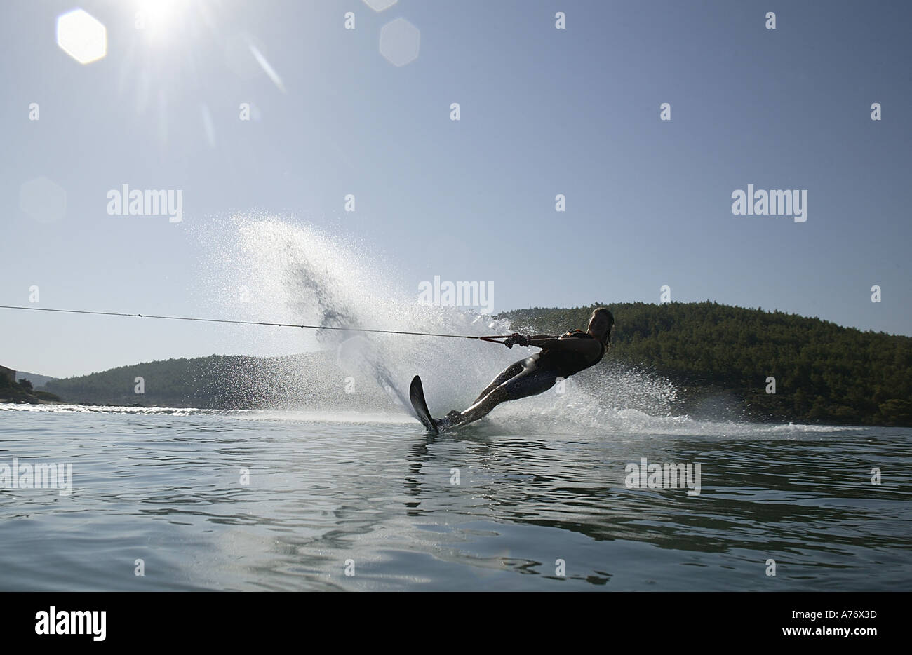 Water Skiing Marverde Turkey MODEL RELEASED 20 9 04 Picture by Barry Bland Stock Photo