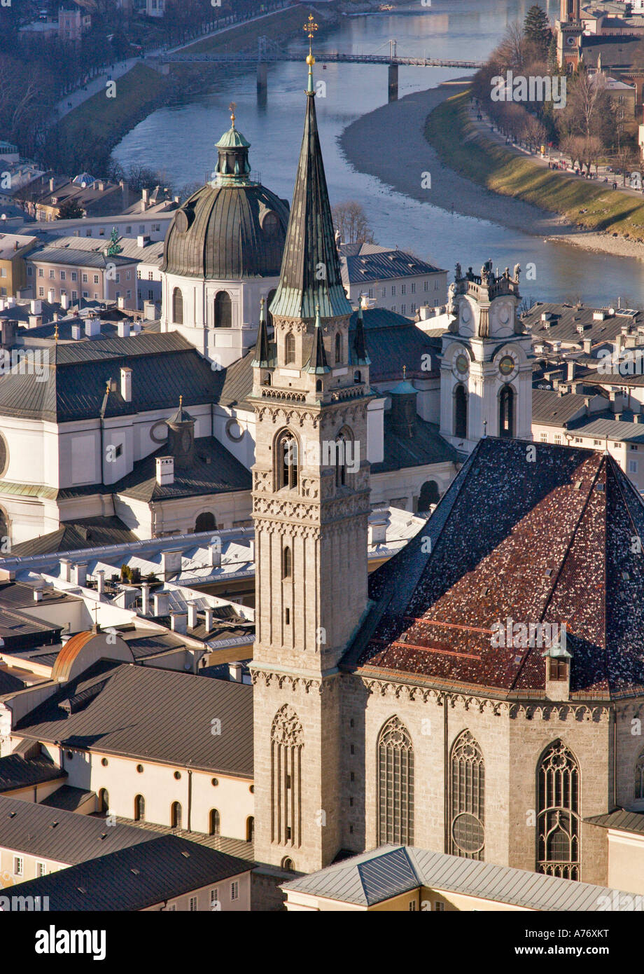 View from the Salzbug on the city, Salzburg, Austria Stock Photo