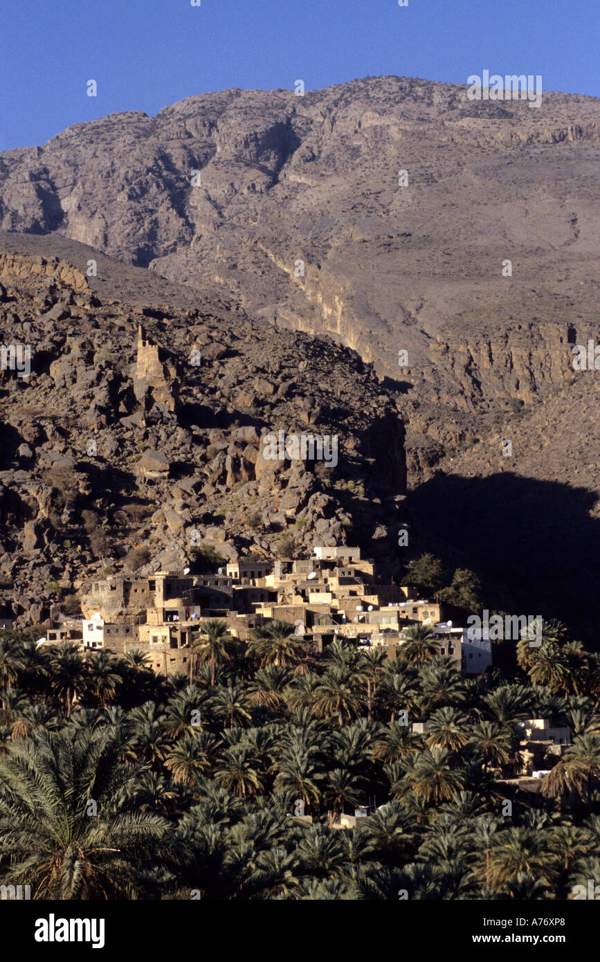 A Mountain Village, Misfah al Abriyeen, Jebal Akhdar, Oman Stock Photo