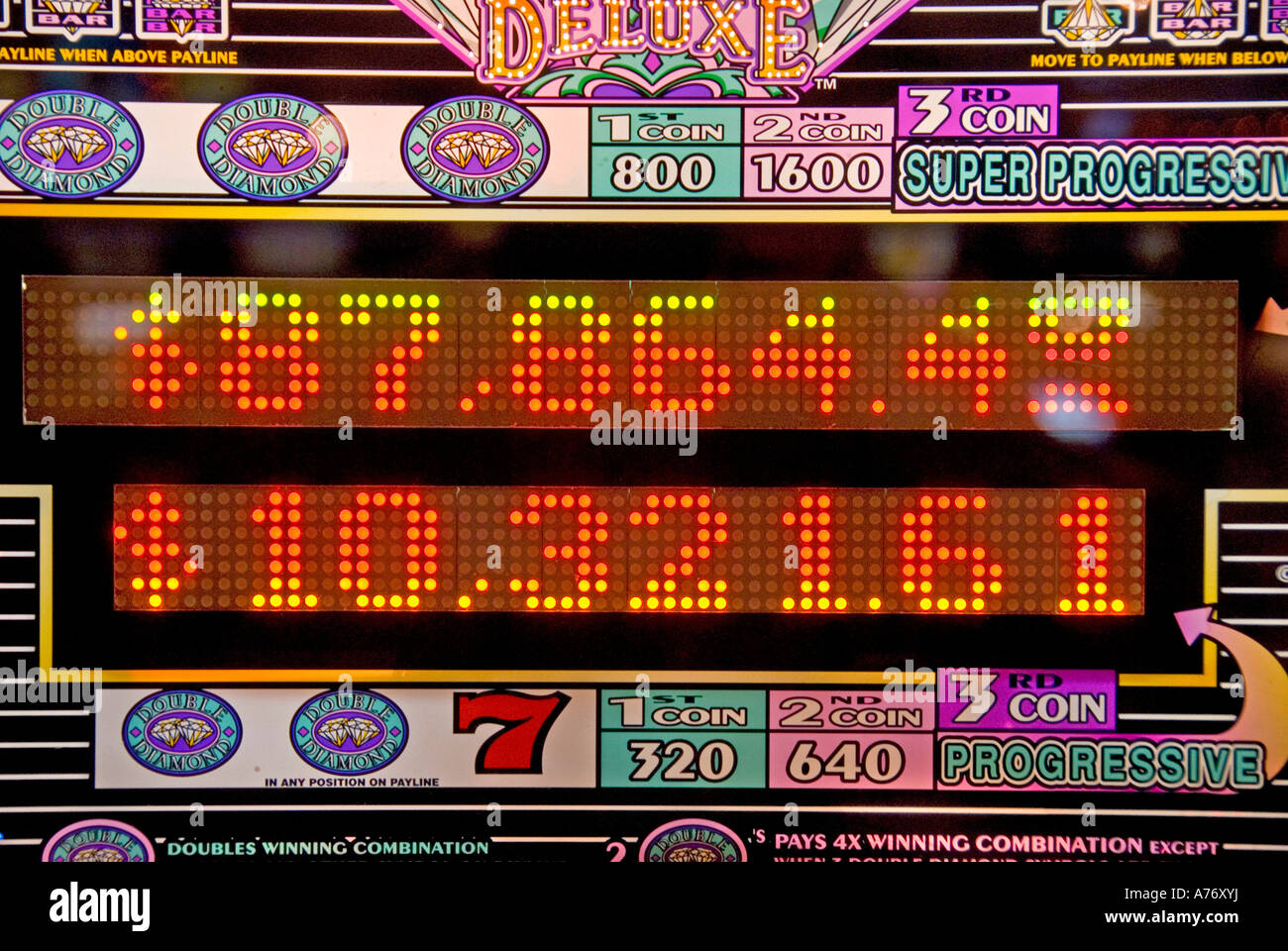 Gambling gaming slot machine $87,864 Stock Photo