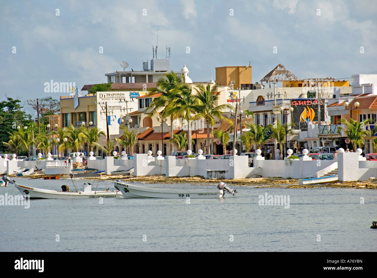 Cozumel Mexico San Miguel town malecon skyline Stock Photo - Alamy