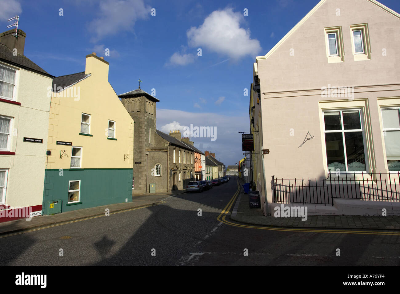 Old houses in the centre of Glenarm Village county Antrim Northern