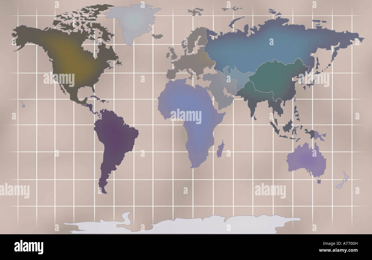 World map illustration hi-res stock photography and images - Alamy