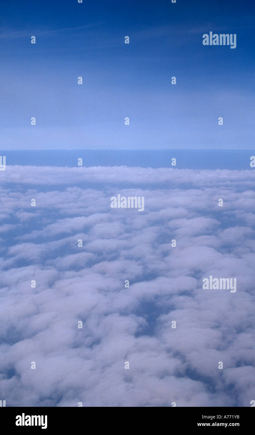 Aerial view over cumulus clouds, England Stock Photo - Alamy
