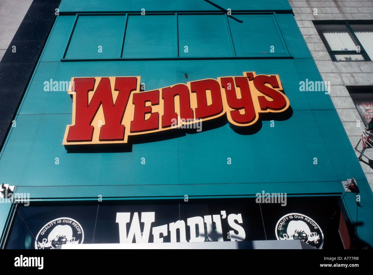 A Wendy s fast food restaurant in Midtown Manhattan Stock Photo Alamy