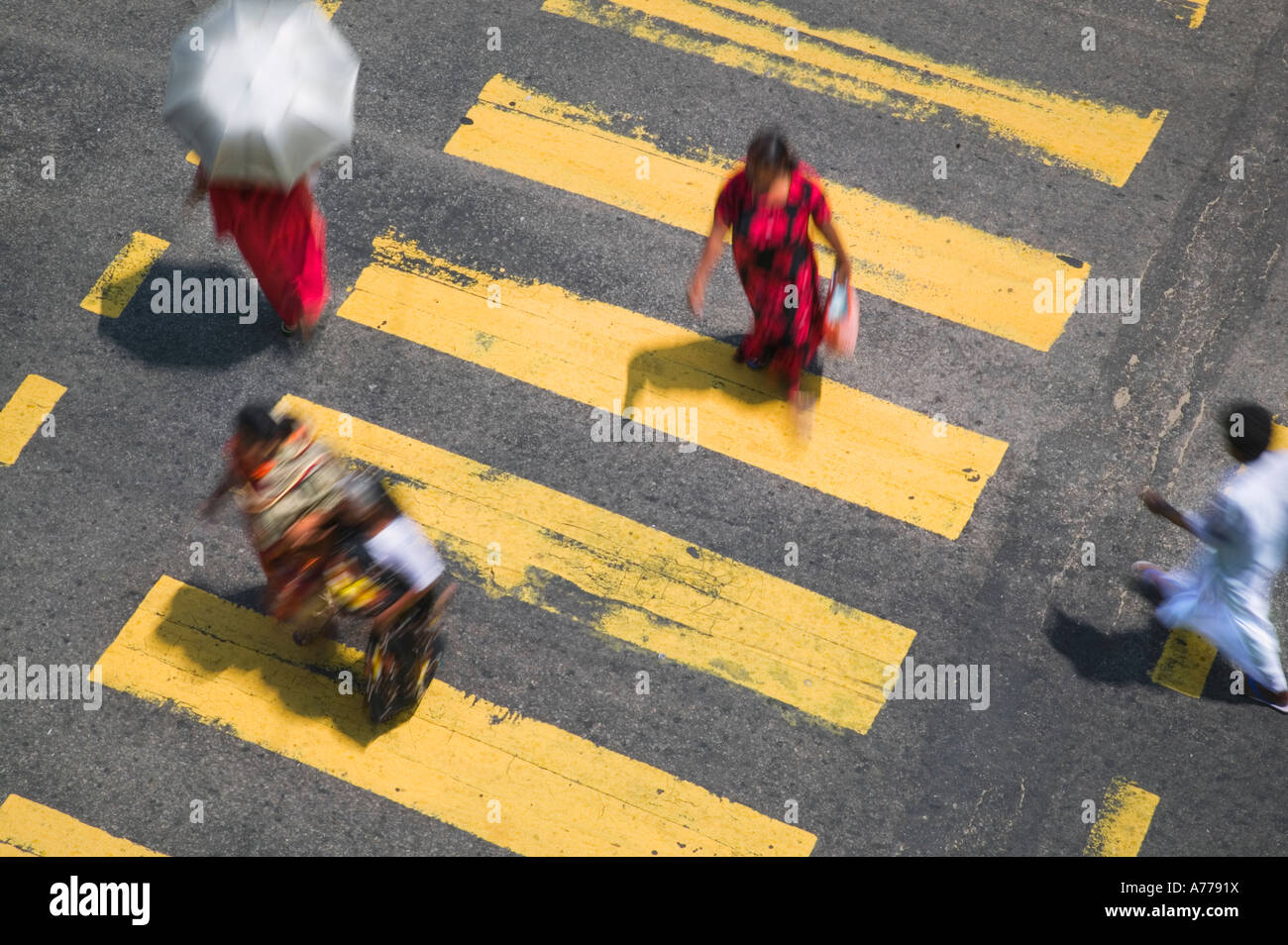 A pedestrian crossing in Colombo, Sri Lanka. Stock Photo