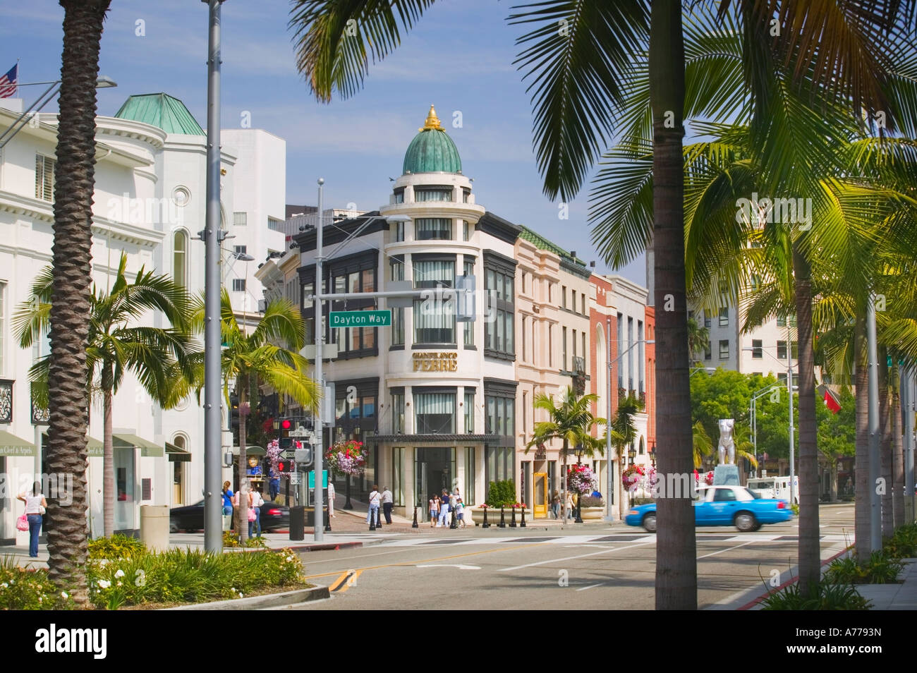 Rodeo Drive in Beverly Hills, California. Stock Photo