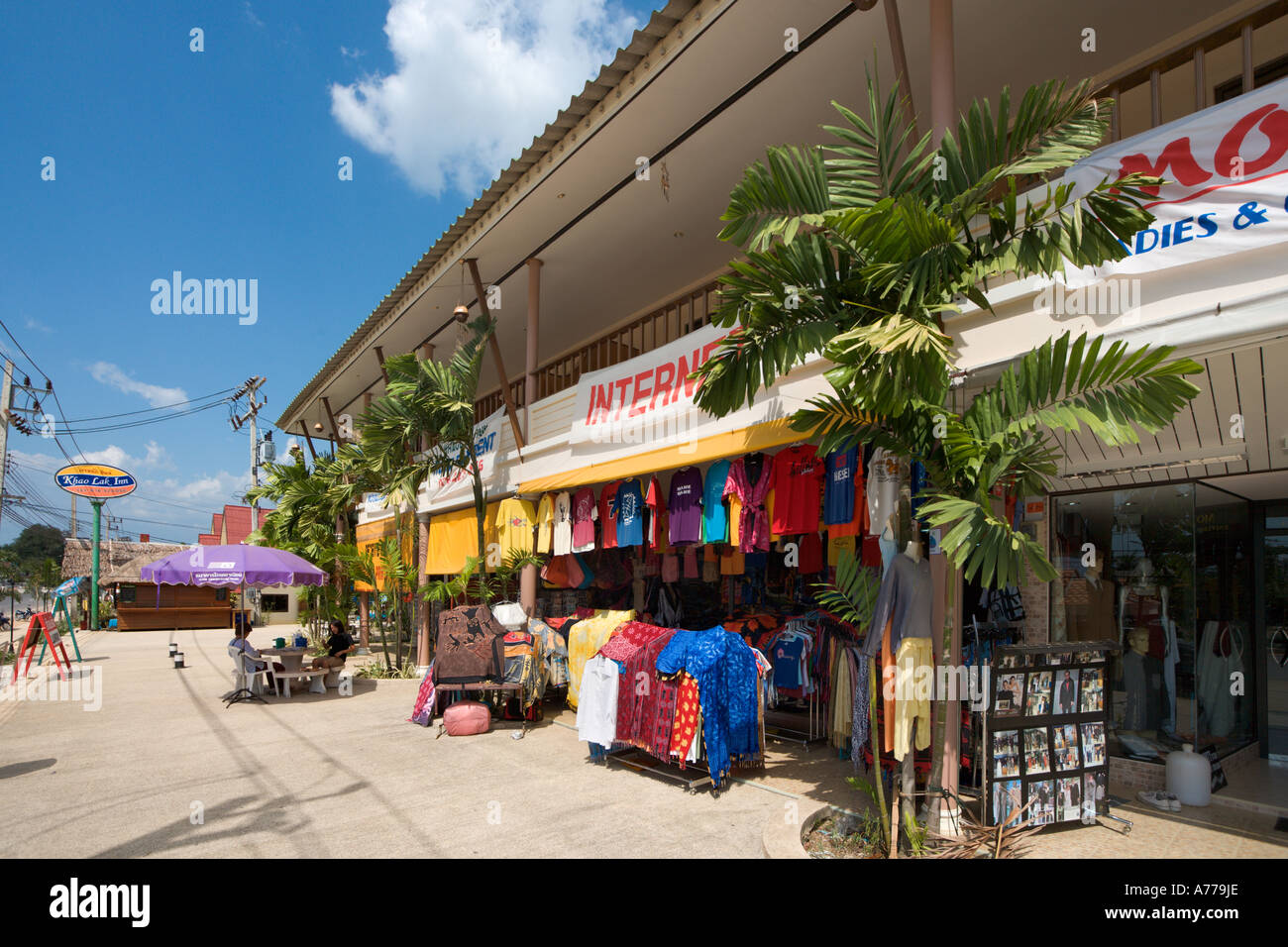 Shops in the main town of Khao Lak, Phang Nga Province, Thailand Stock ...