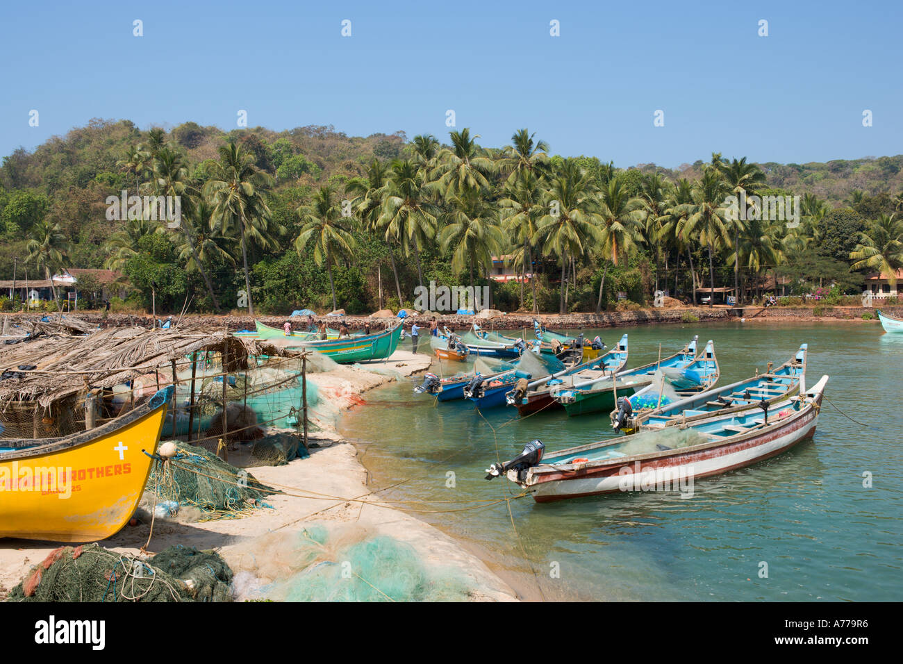 Local Fishing Boats At Baga Beach North Goa Goa India