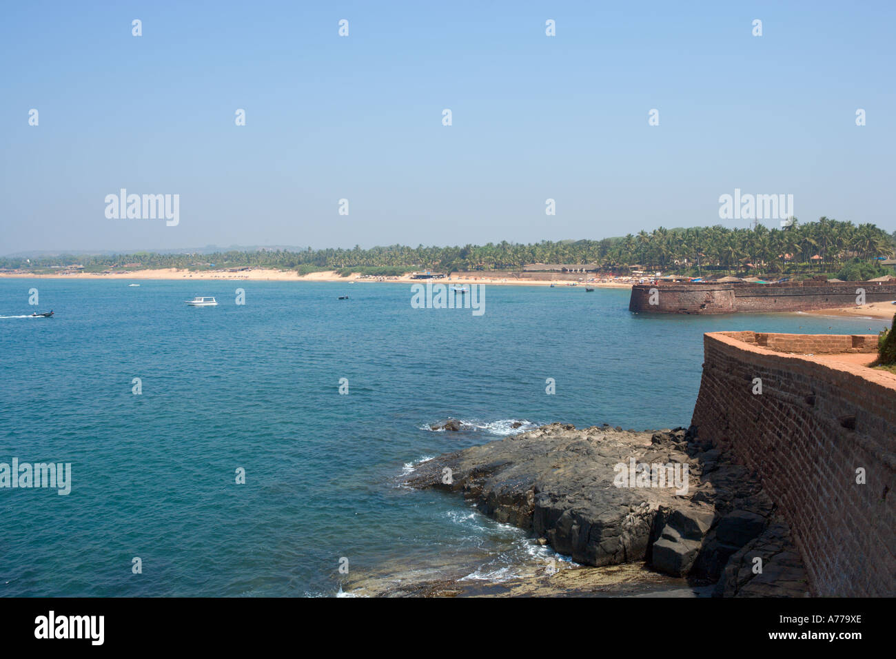 View from Fort Aguada, Sinquerim Beach, North Goa, Goa, India Stock Photo