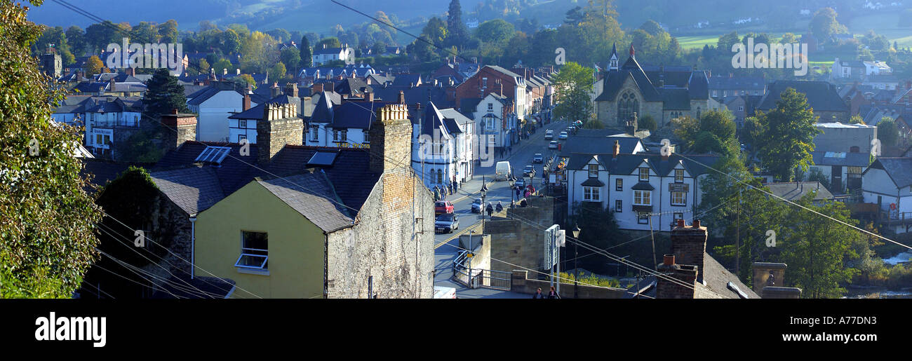 General View Llangollen Denbighshire North East Wales Stock Photo