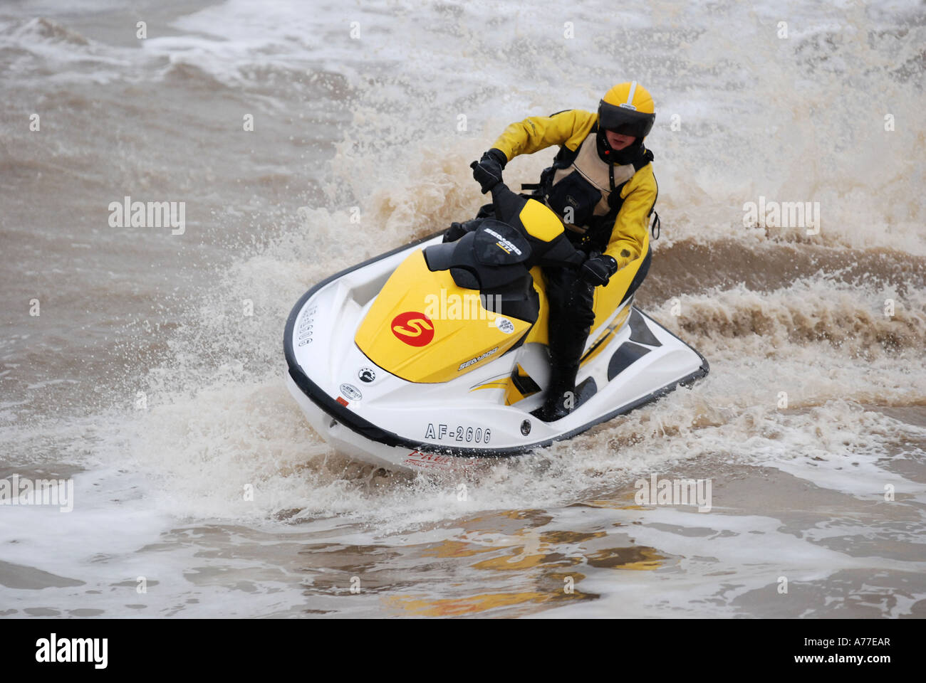 Jet Skiing Whitstable Kent Stock Photo Alamy