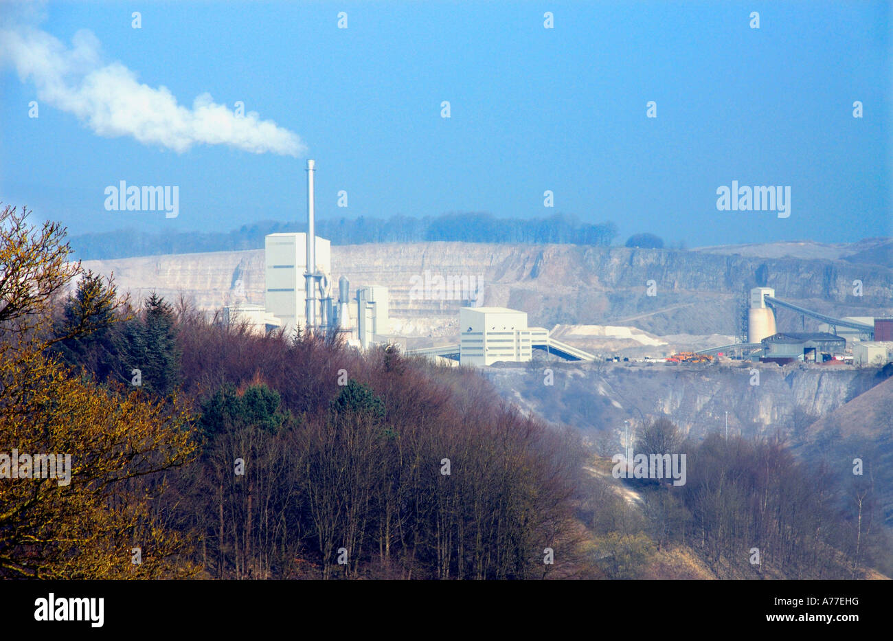 Largest Limestone Quarry in Europe at Buxton, Derbyshire, England Stock