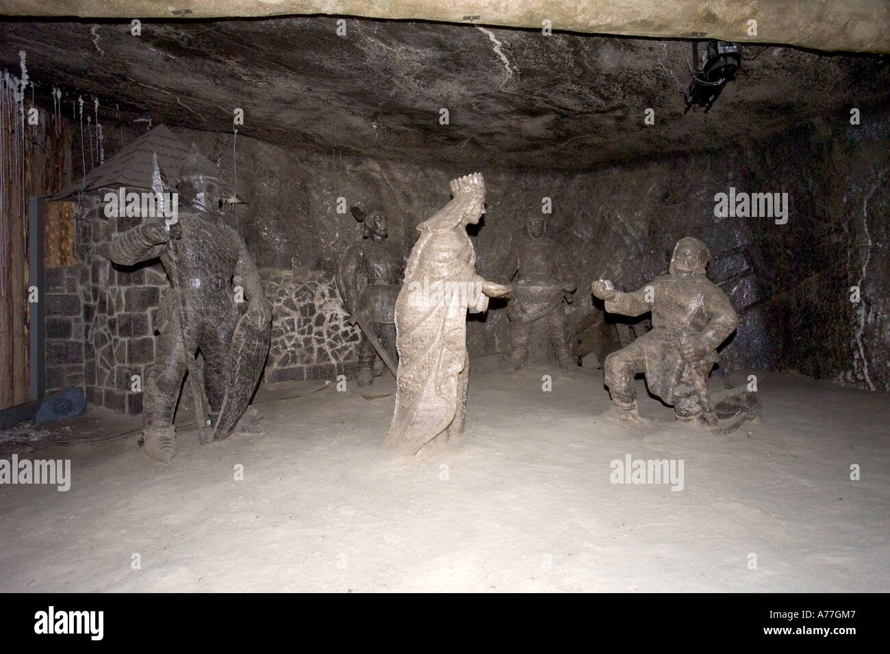 The Janowice Chamber of the Wieliczka Salt Mines in Krakow, Poland. Stock Photo