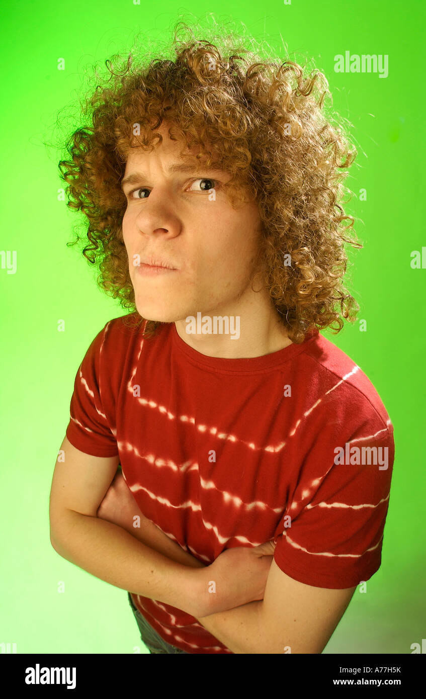 Curly young man in hi-res stock photography and images - Alamy