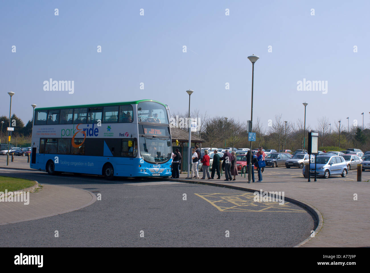 Odd Down park and ride in Bath. Park and ride is designed to cut down