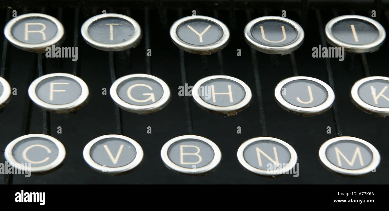 detail of an old historic type writer keyboard Stock Photo Alamy