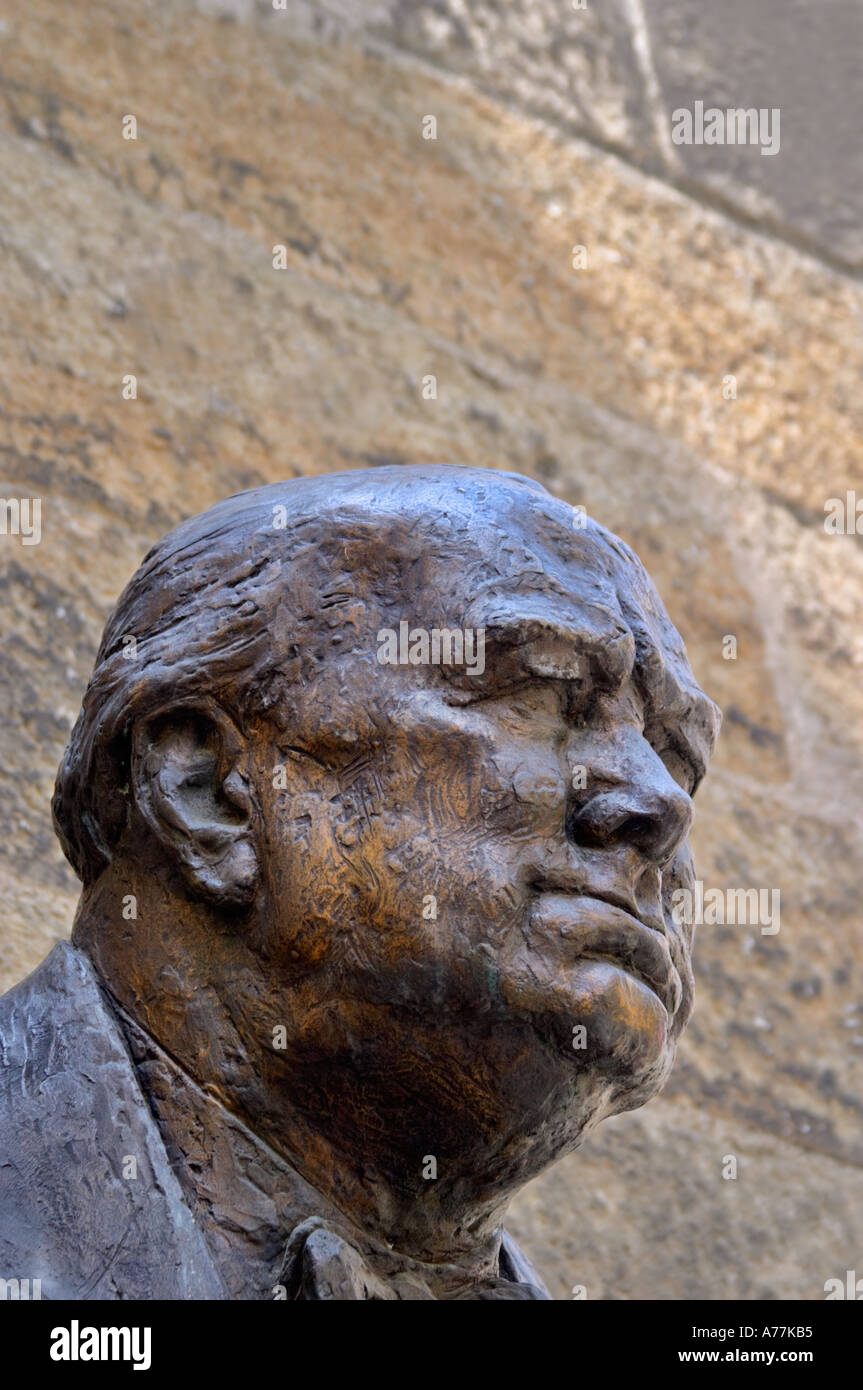 Sculpture of Winston Churchill in Prague Czech Republic Stock Photo