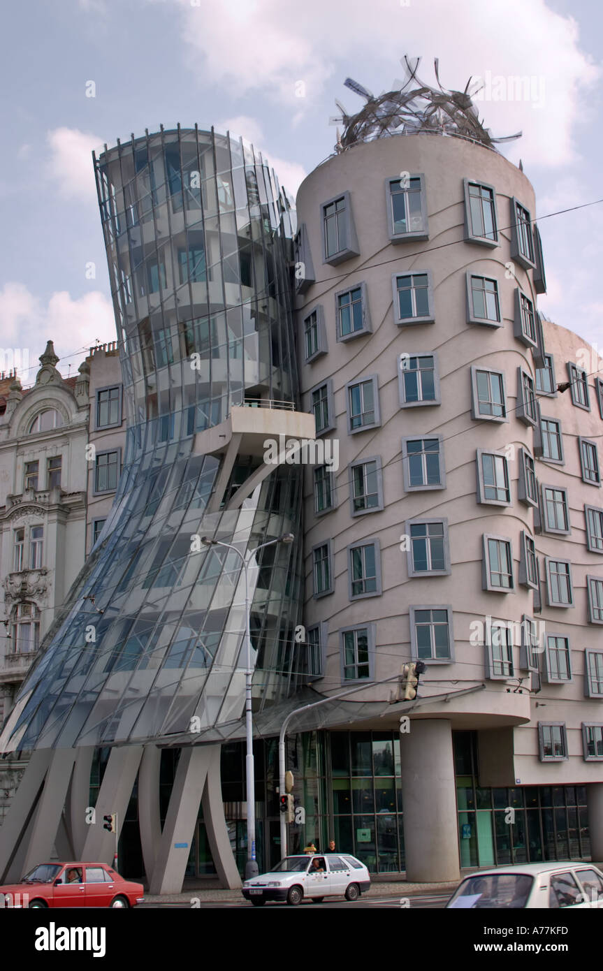 Tanecni Dum or Ginger and Fred Dancing building Prague Czech Republic Stock Photo